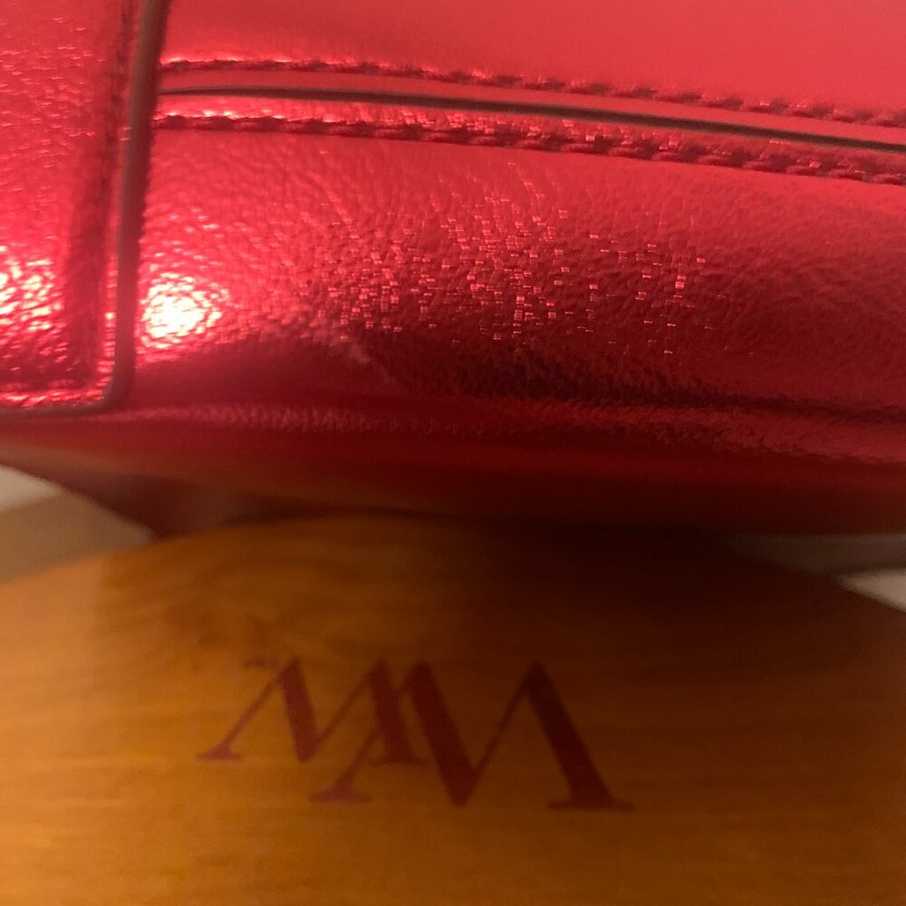NEW MICHAEL KORS MERCER XS MINI CROSSBODY PHONE MK BAG METALLIC RED CRIMSON - Picture 15 of 16